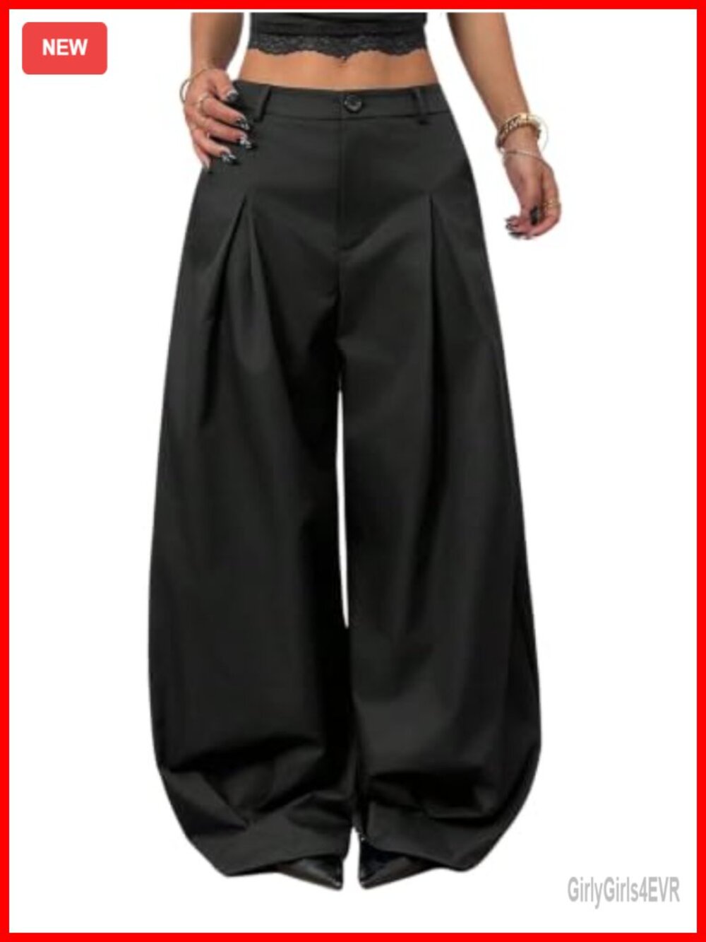 Verdusa Wide Leg Barrel Pants Balloon Oversized Dress Pants
